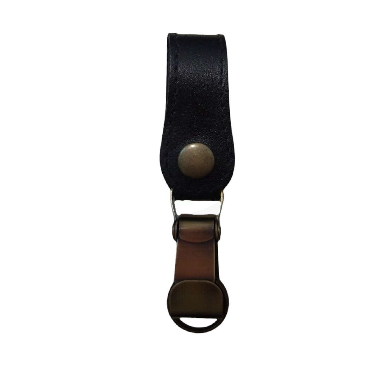 Llavero mulita de cuero vacuno - Negro 