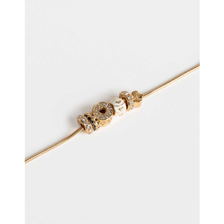 Pulsera Snake Con Dijes Dorado