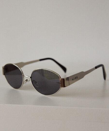 METAL ROUND SUNNIES SILVER/BLACK