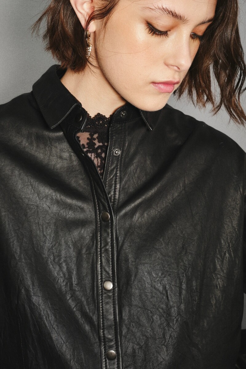 Camisa Boys Cuero Negro