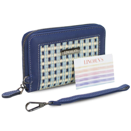 Billetera Lorenza Telar Rayado Cielo C/Azul