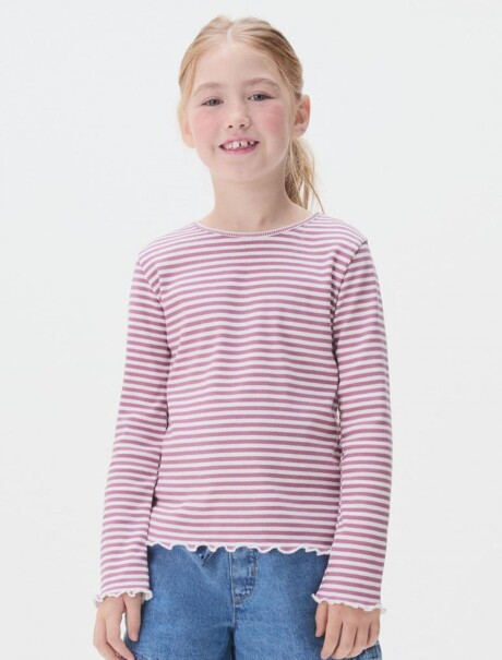 BLUSA MANGA LARGA INFANTIL CON ESTAMPADO ROSA