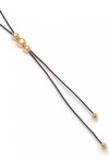 COLGANTE DE CUERO CON ALEACIÓN DE METALES BAÑADO EN ORO 18K EN TRES BOLAS Colgante