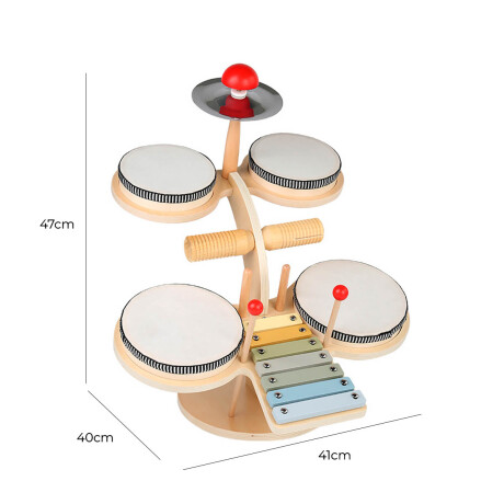 Juego De Batería De Madera Xilófono Tambor Para Niños Jug019020