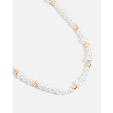 Collar Con Perlas Orgánicas Combinacion Bicolor