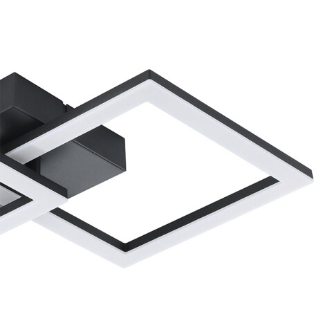 Lámpara de techo LED 20W cálida acero negro HUERTA EG1220