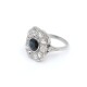 Anillo Antiguo En Platino, Zafiro Y Brillantes Anillo Antiguo En Platino, Zafiro Y Brillantes