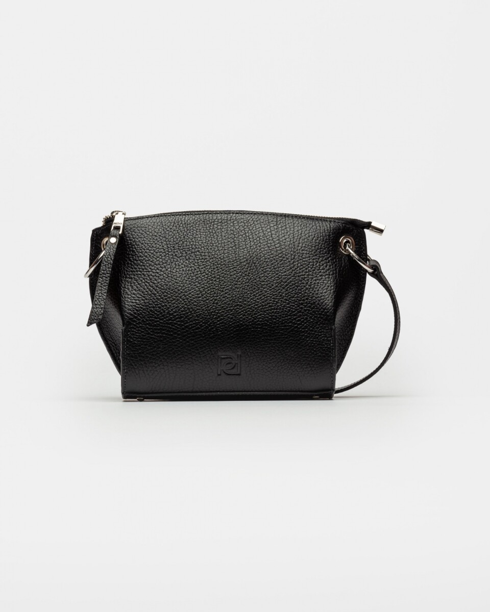 Bandolera Sauvage En Cuero Graneado - Negro 
