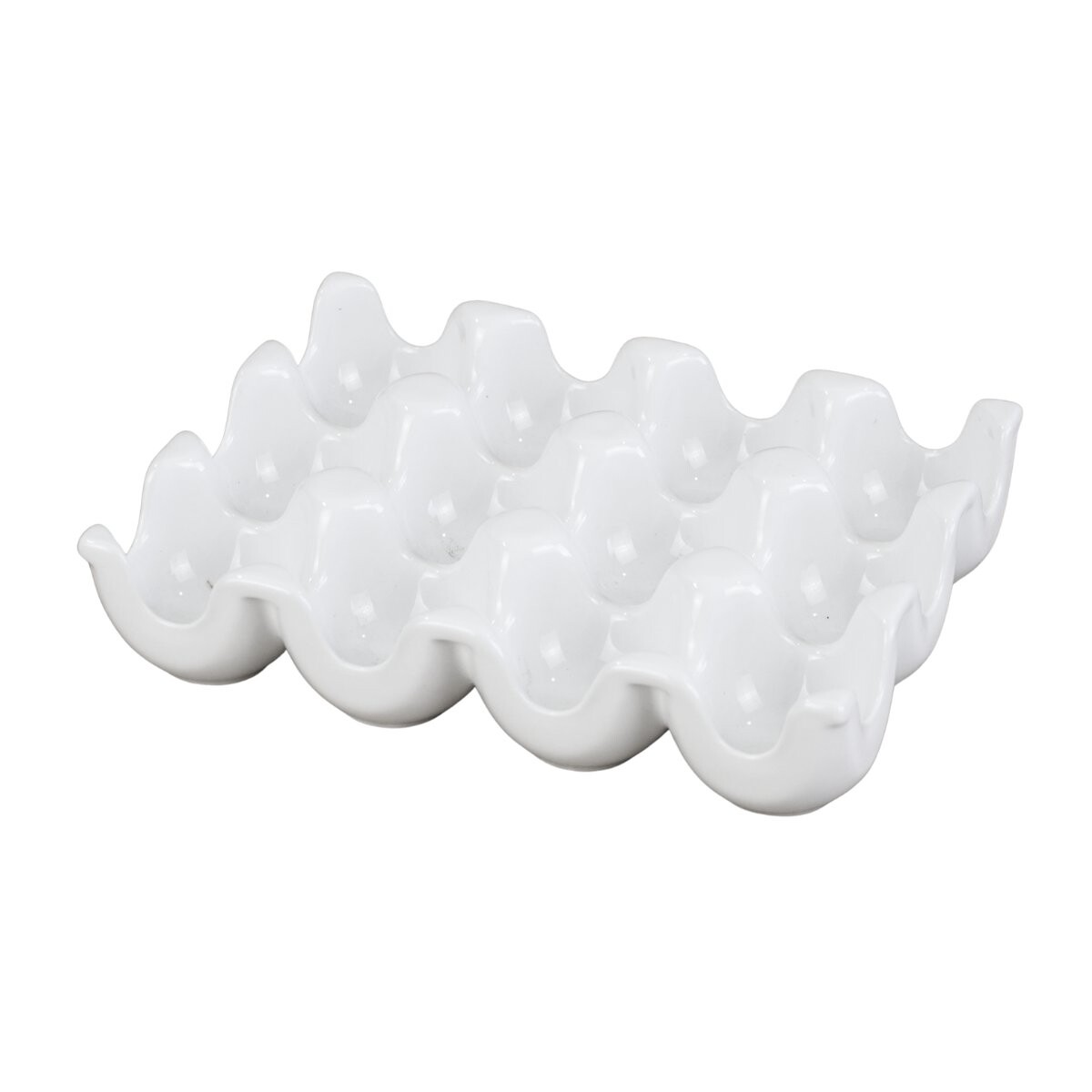 Huevera de ceramica blanca 