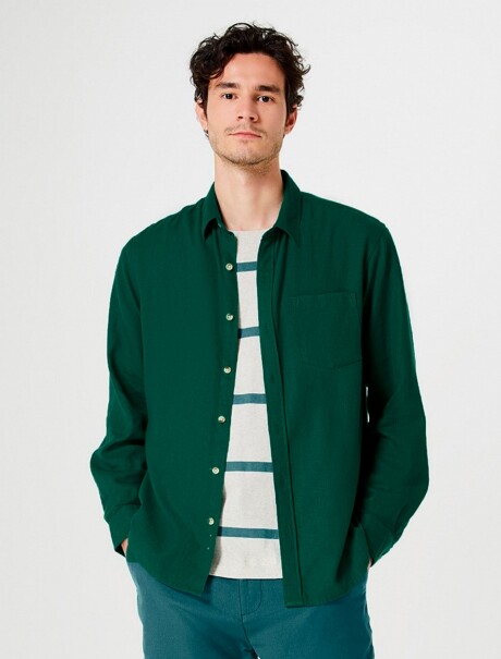 CAMISA BÁSICA MASCULINA MANGA LARGA VERDE