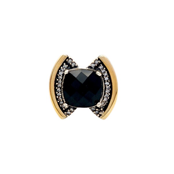 Anillo Ónix facetado-Plata y oro-Piedra Ónix-AN5928 conpiedra
