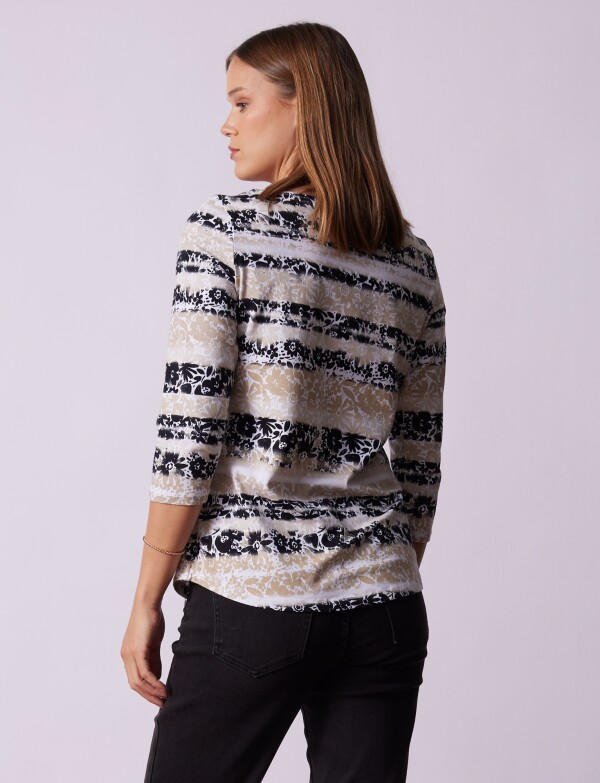 Remera Algodon Printed BEIGE/MULTI