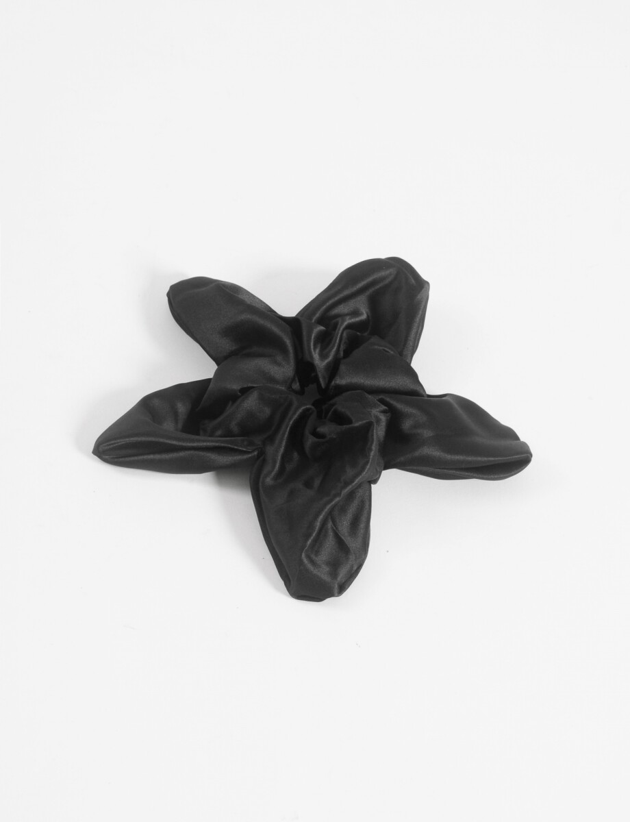 Gomita tela flor - negro 