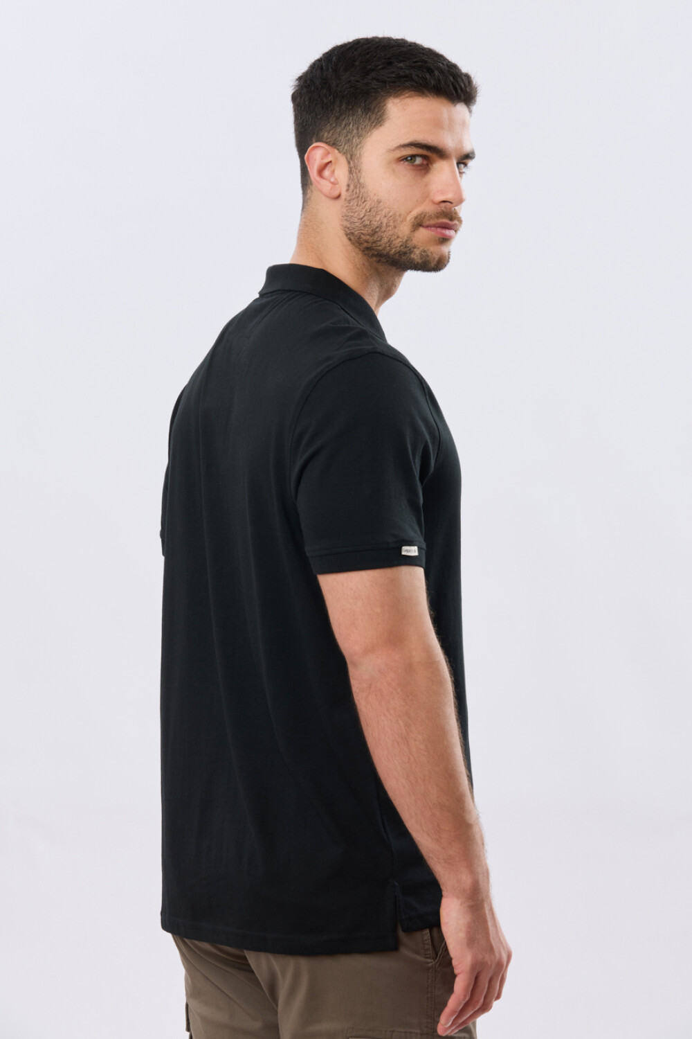 REMERA POLO LISA JERSEY Negro