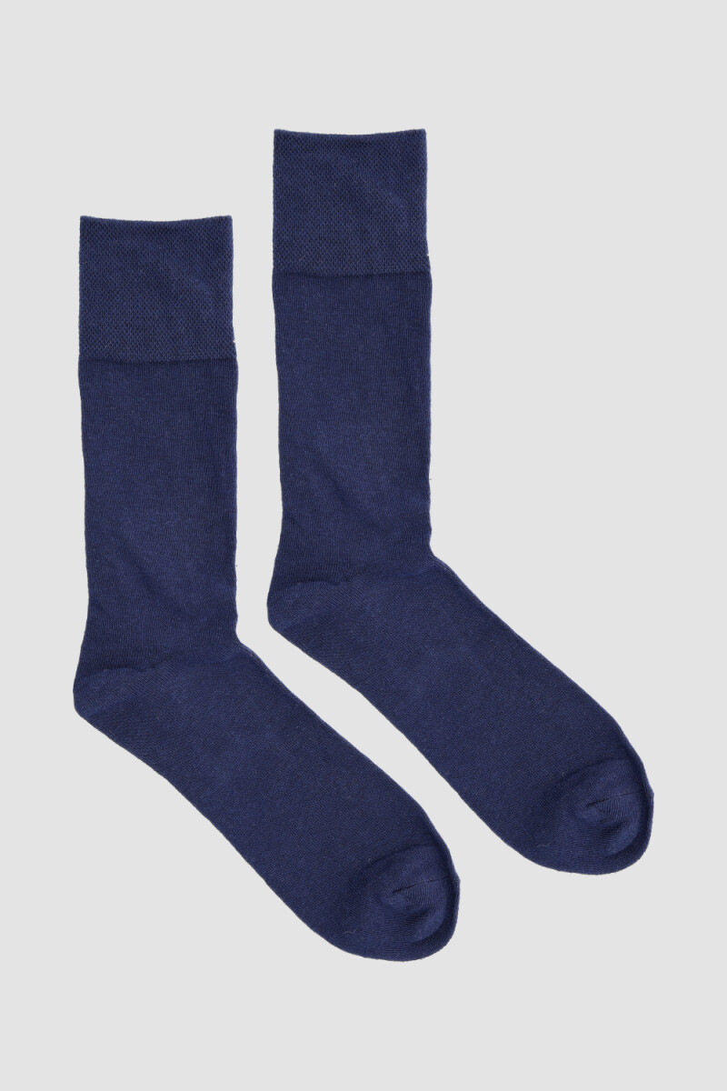 Medias lisas sujeción suave hombre Azul