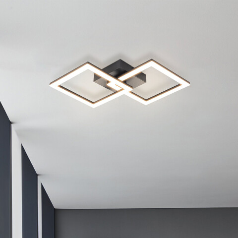 Lámpara de techo LED 20W cálida acero negro HUERTA EG1220