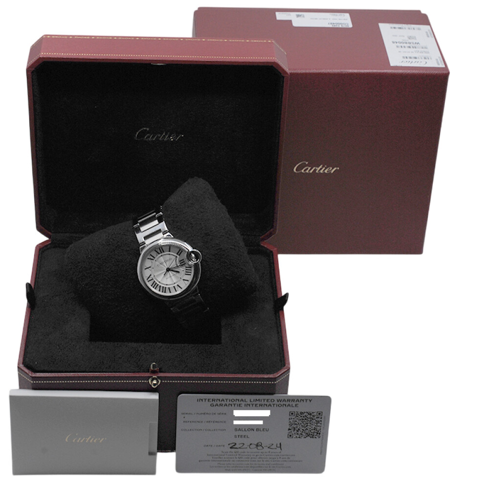 Cartier Ballon Bleu mediano WSBB0048 automático acero inoxidable 36 mm año 2024 con caja y papeles Cartier Ballon Bleu mediano WSBB0048 automático acero inoxidable 36 mm año 2024 con caja y papeles