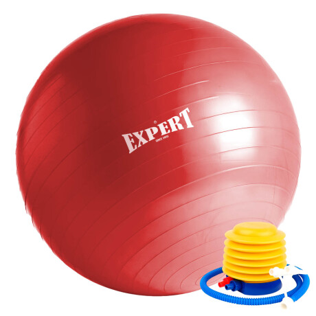 Pelota De Pilates 75cm Fitness Yoga Gym + Inflador Rojo