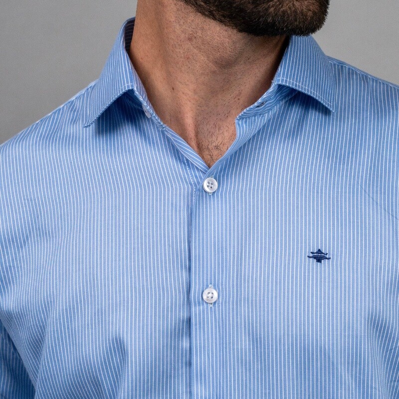 CAMISA LUXURY CELESTE RAYADO