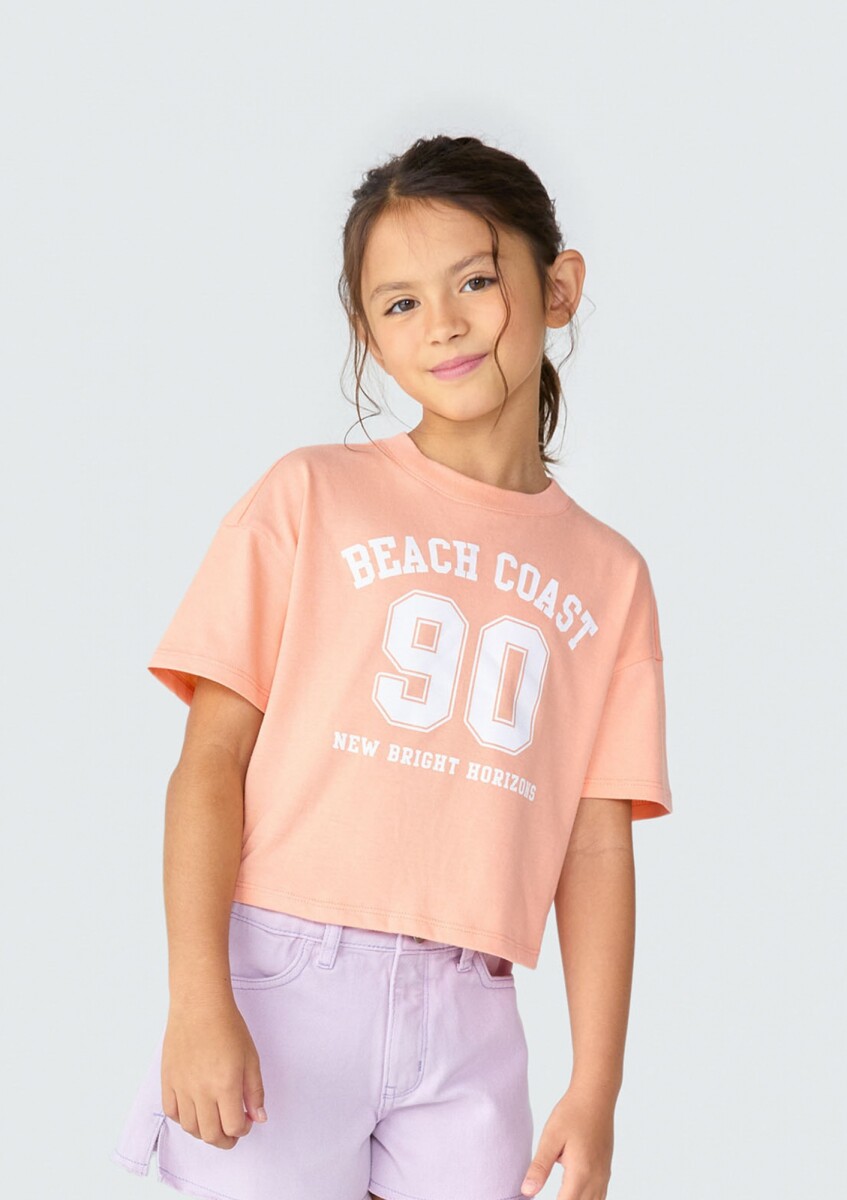 CAMISETA INFANTIL CON ESTAMPA - NARANJA 