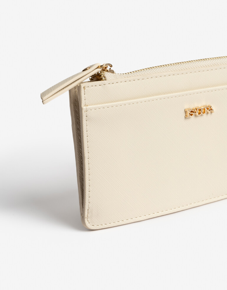 Ficheros Billetera Fichero Rectangular Con Cierre - Blanco Crudo