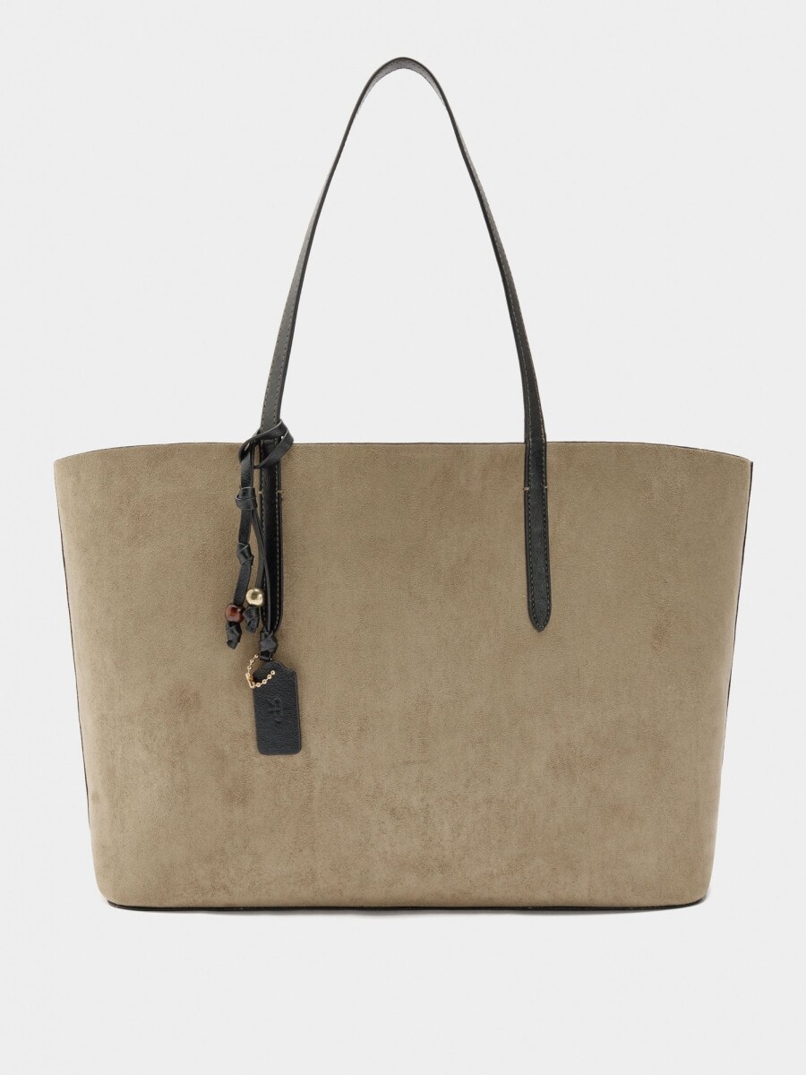 Bolso Shopper Reversible Con Bolsa Extraíble L negro
