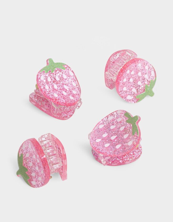 Hebillas Infantiles Con frutas Set De Mini Broches De Frutillas - Combinacion Bicolor