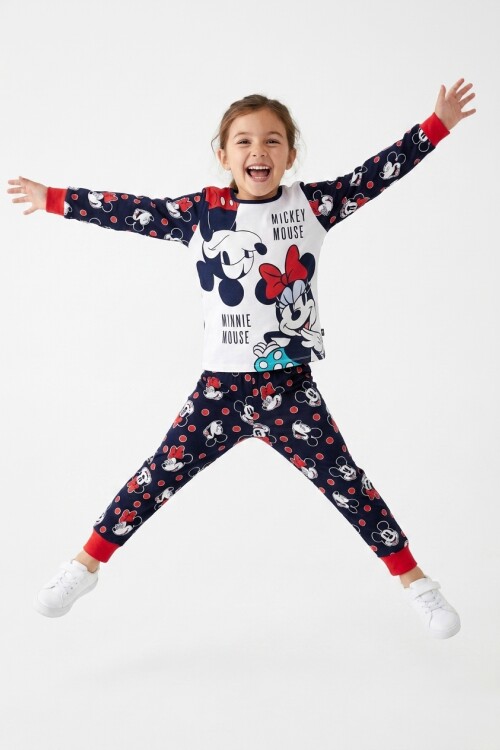 Pijama m/l largo niña MICKEY & MINNIE AZUL MARINO