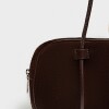 Cartera al hombro Horizon en cuero gamuza Chocolate