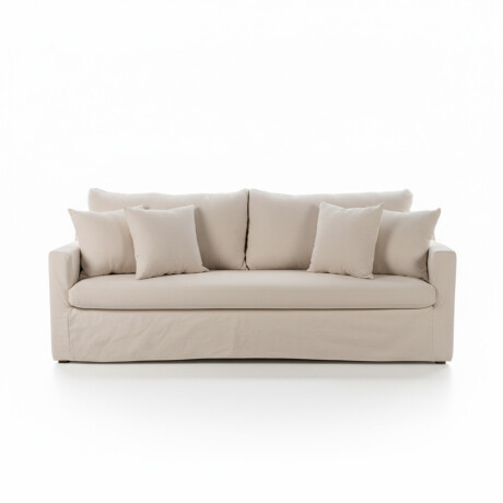 Sofá Summer con Funda - Tela Rústica - 3 cuerpos TD5260-1635 (Beige)