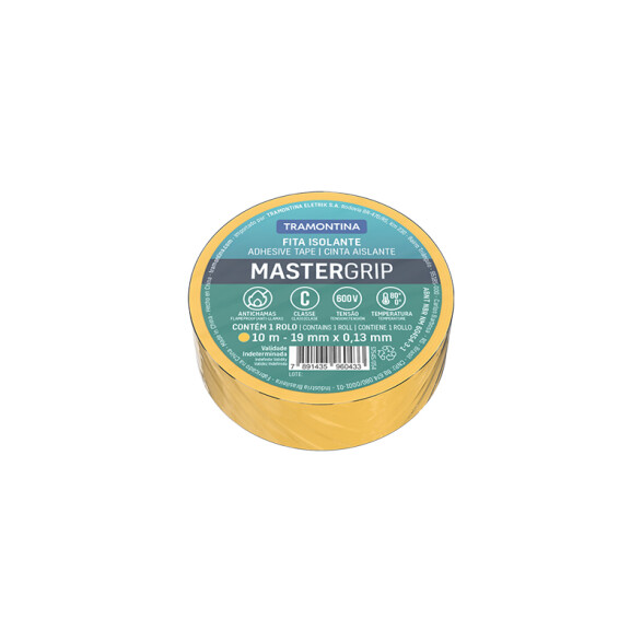 Cinta aislante MasterGrip 0,13x19mm amarillo 10m -TRAMONTINA TE2014