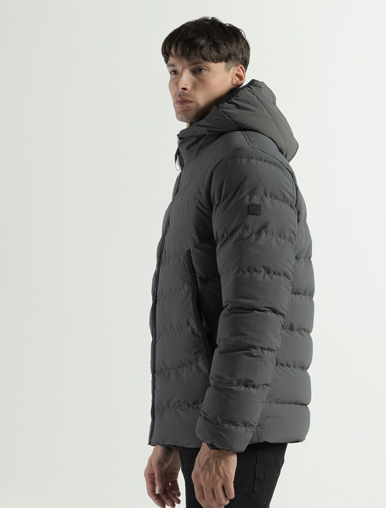 Campera con Capucha Andy Gris Oscuro