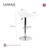 Taburete Kira Pack 4 unidades Rectangular Para Bar Diseño Moderno Blanco