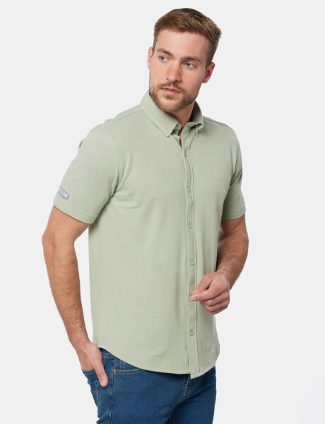 CAMISA LISA EN PIQUE Menta