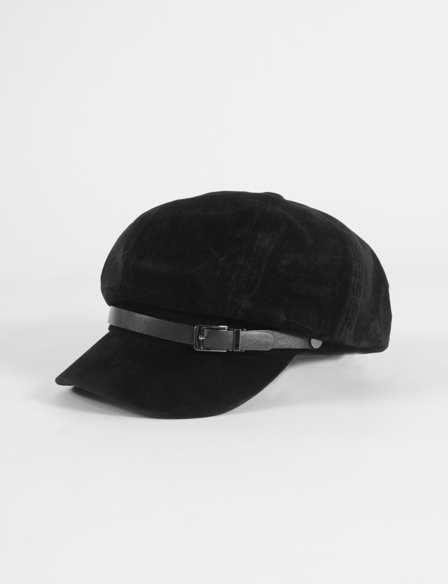 Boina cap suede - negro 