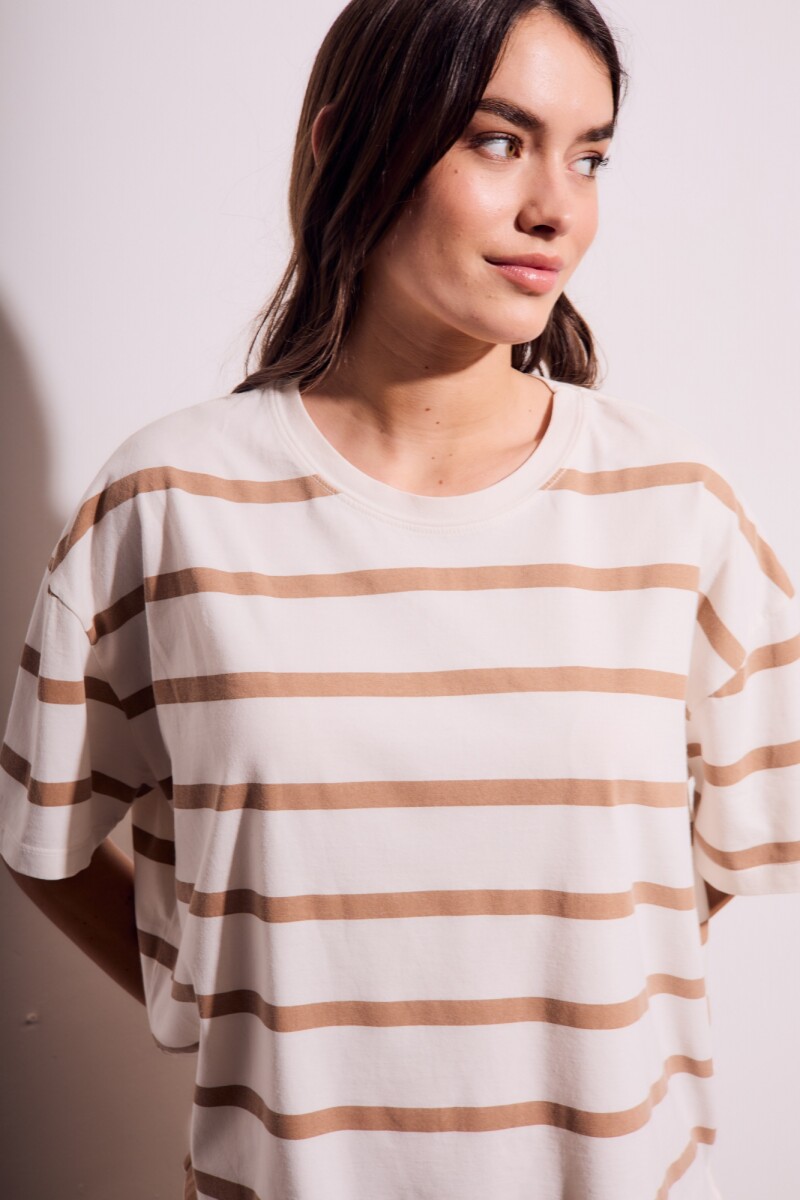 Remera Algodon Lavado Rayada Mocha Mocha