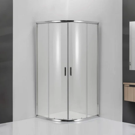 Mampara de Vidrio 8mm con Perfiles de Aluminio 80x80x200 cm GRIS