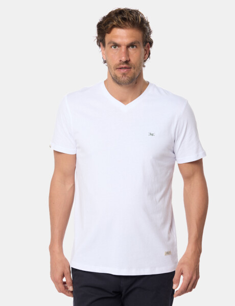 REMERA LISA ESCOTE V Blanco