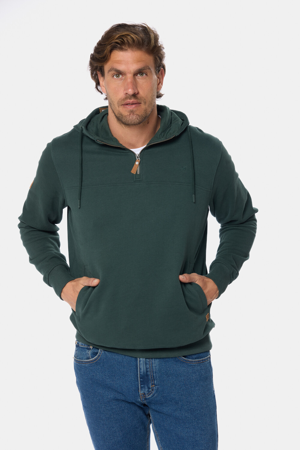 CANGURO DE FELPA MEDIO CIERRE Verde