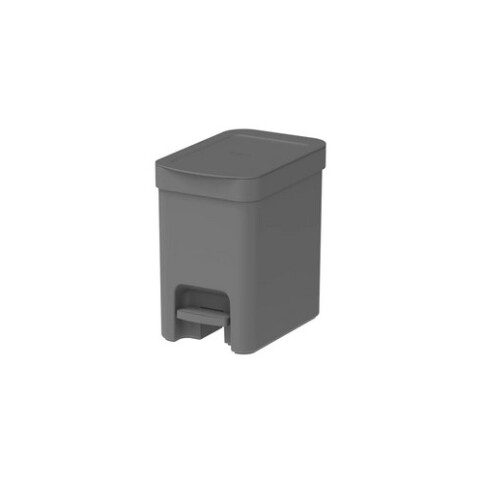 Papelera con pedal de 6 Lts Gris Oscuro