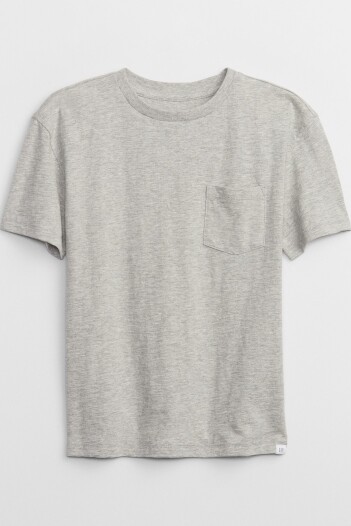 Remera Con Bolsillo Niño Light Heather Grey B08