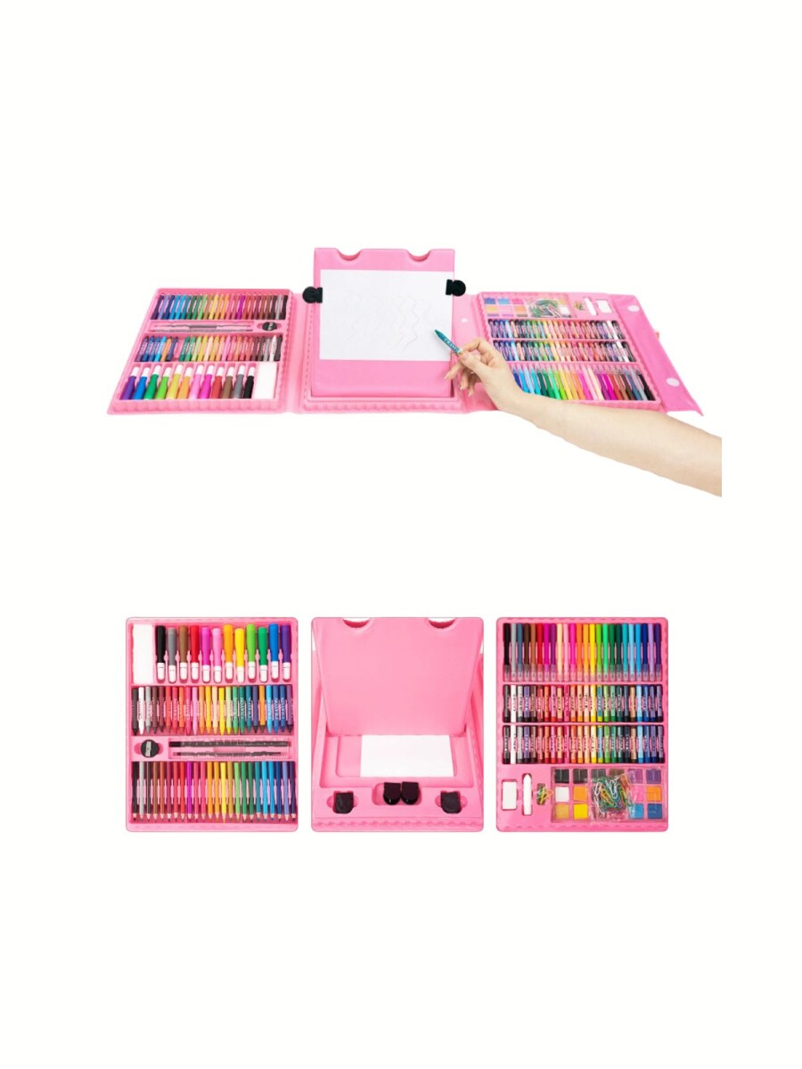 Maleta Set De Útiles Con Libreta - Rosa 