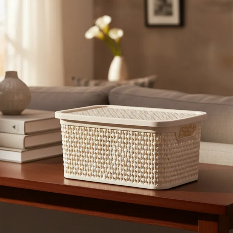 Set x3 Caja simil ratán 2,5 Lts BEIGE