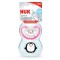 Chupetes Nuk x2 + Porta Chupete Línea Space Rosa 6-18m