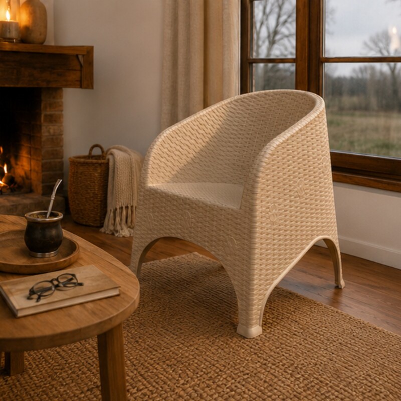 Sillón simil ratán BEIGE