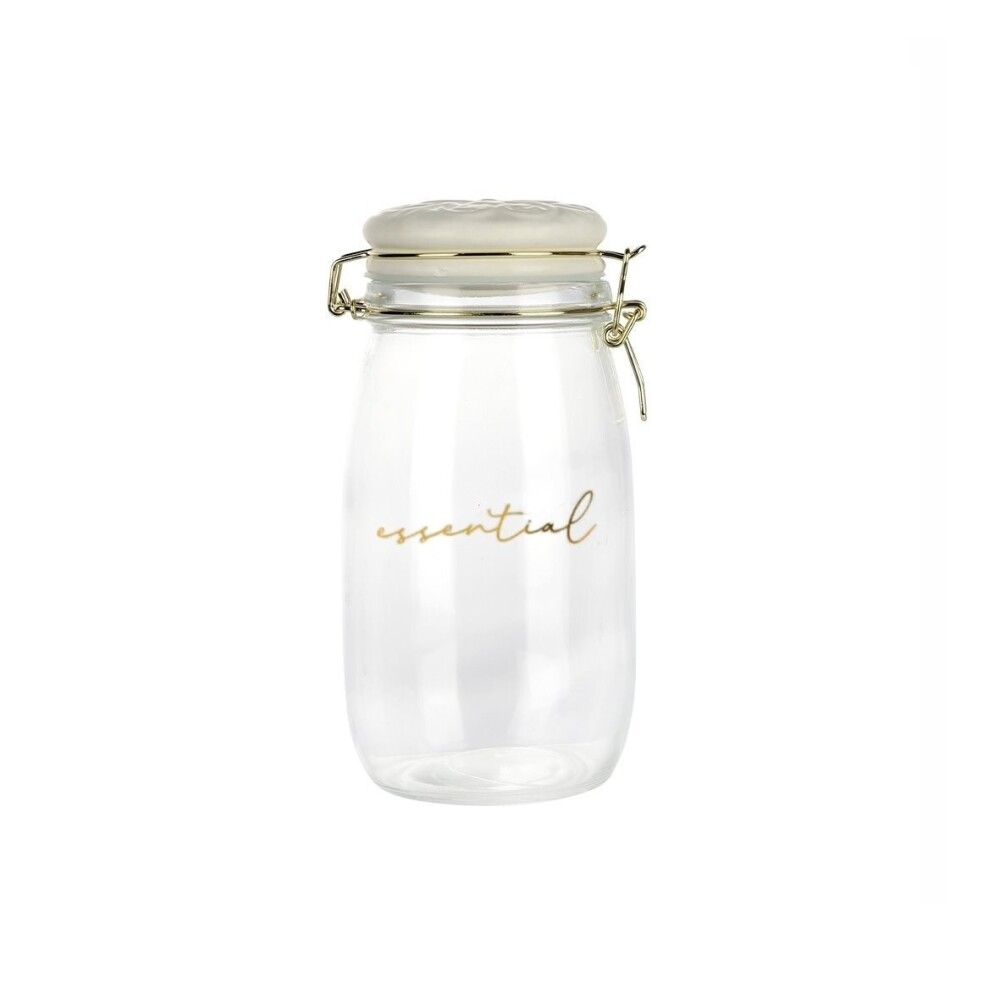 Recipiente Vidrio 1.5L T/Cerámica Blanca Essential RECIPIENTE VIDRIO 1.5L T/CERAMICA BLANCA ESSENTIAL