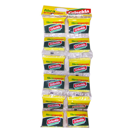 ESPONJA FIBRA GRISELDA LISA (TIRA X12) ( 10*6.5*3)CM ESPONJA FIBRA GRISELDA LISA (TIRA X12) ( 10*6.5*3)CM