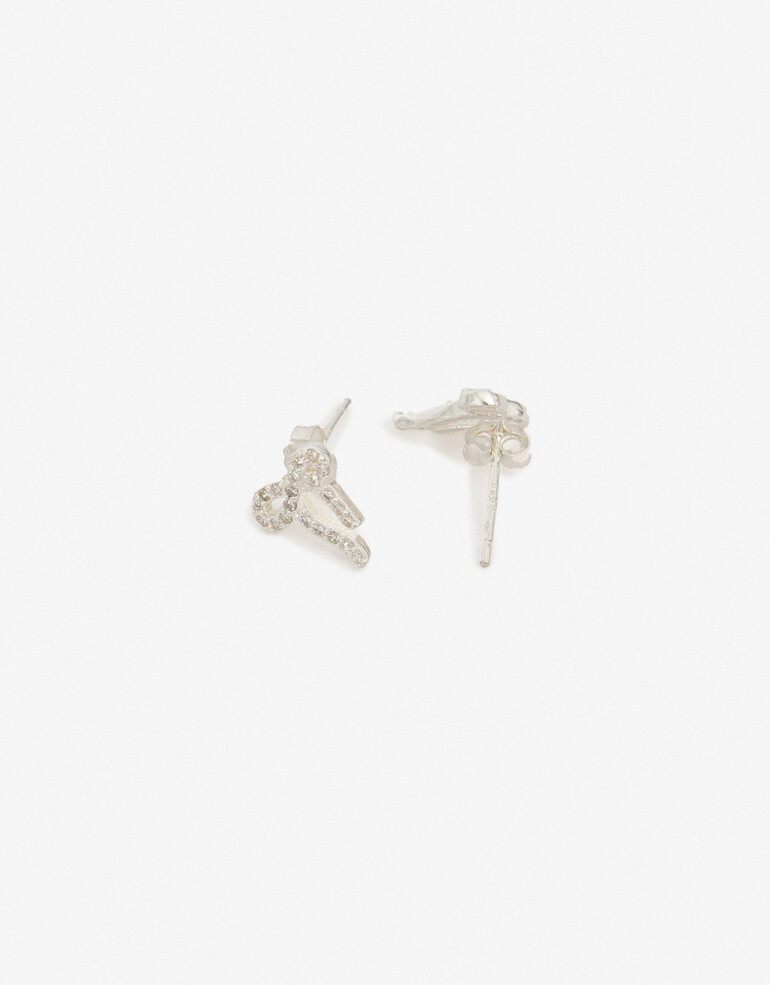 Aros Pasantes Strass Aros Pasantes Moño Plata 925 - Plateado