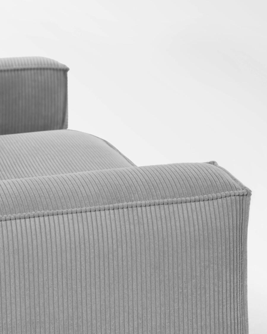 Sofá Blok 3 plazas pana gris 240 cm