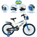 Bicicleta Infantil Rodado 20 Con Rueditas Auxiliares Y Portabotellas Blanco